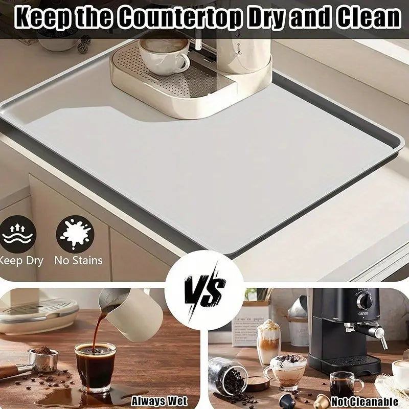 Silicone Thermal Insulation Pad for Countertops, Heat-Resistant Coffee Machine Pot Holder, Waterproof Kitchen Counter Protector, Silicone Mat
