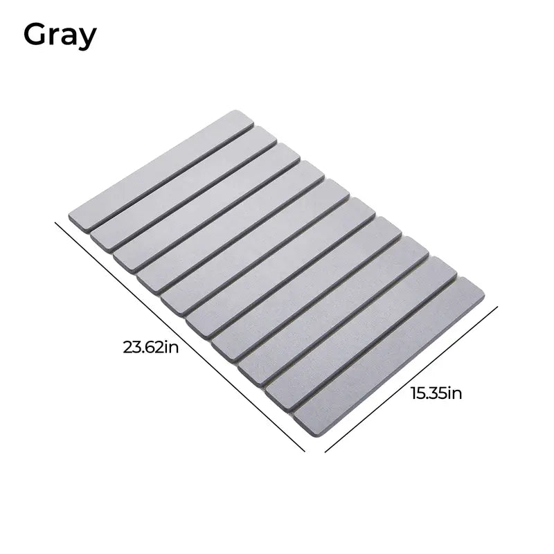 Foldable Large Diatomaceous Earth Dish Drying Mat - 24"×16" Kitchen Counter Drying Pad, Super Absorbent & Heat Resistant Diatomite Mat for Dishes, Non-Slip Tableware Drying Mat with White Marble Pattern