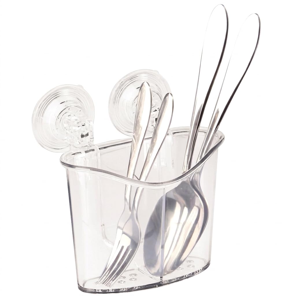 Better Houseware in-Sink Cutlery Holder, Large, Clear