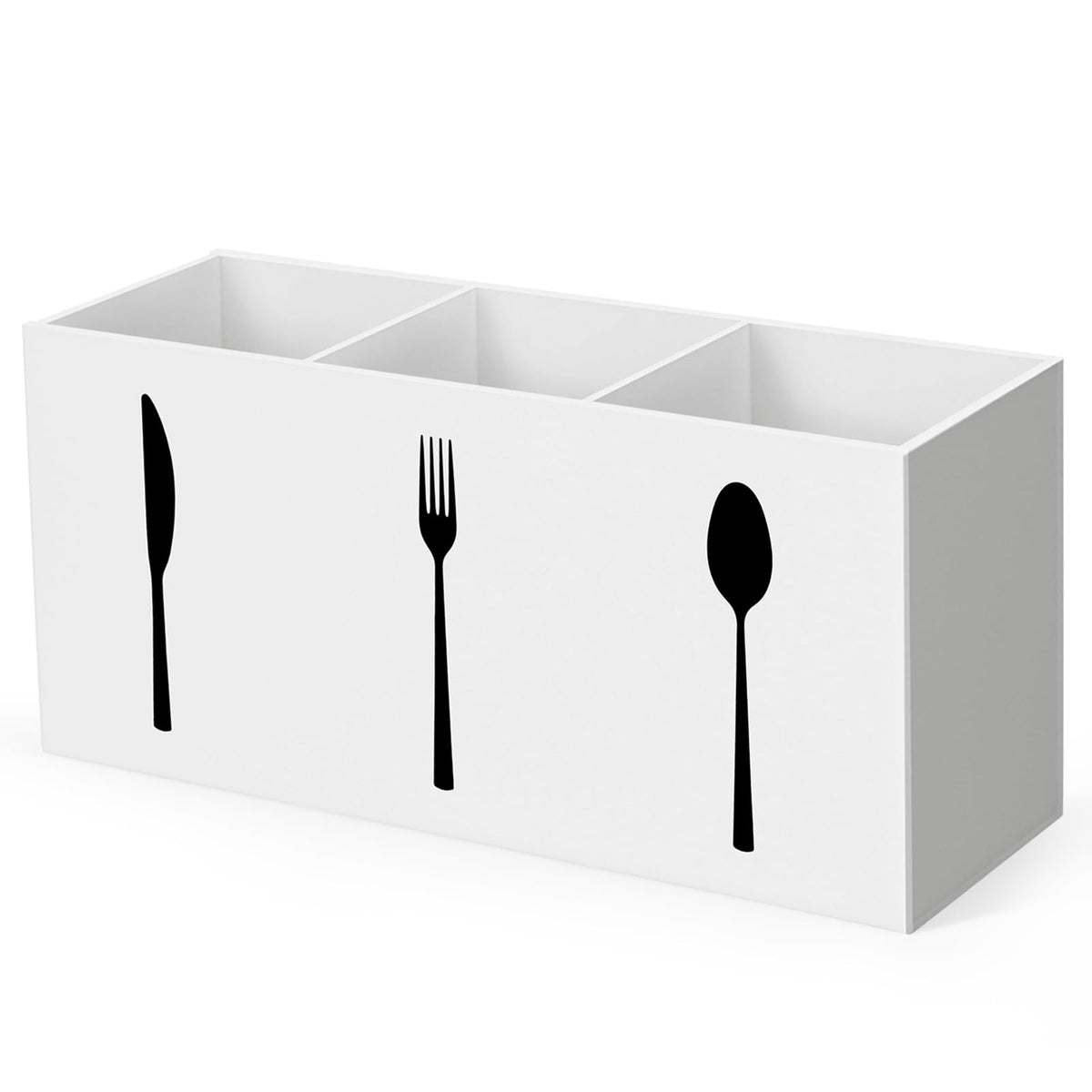 Hxezoc Clear Acrylic Cutlery Storage Organizer, Transparent Silverware Caddy 3 Section Tableware Plastic Holder for Kitchen Indoor Outdoor Decoration Supplies