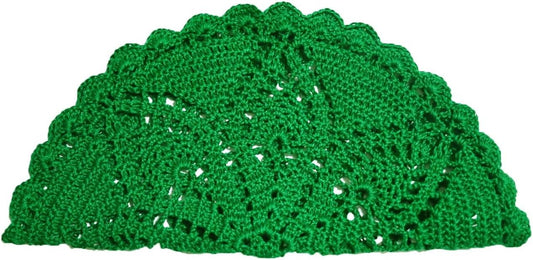 11 to 12 inches Pineapple Flower Lace Doilies Handmade Crochet Placemats Table Coasters Vintage Wedding Party Anniversary Mother's Day Decor (Green,1PC)