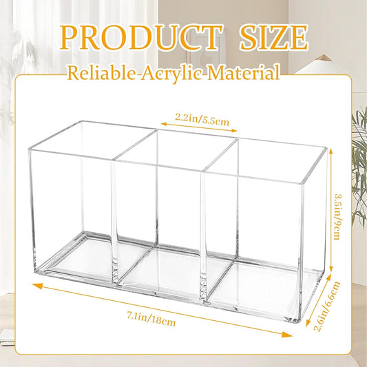 Clear Acrylic Cutlery Organizer 3 Section Utensil Caddy