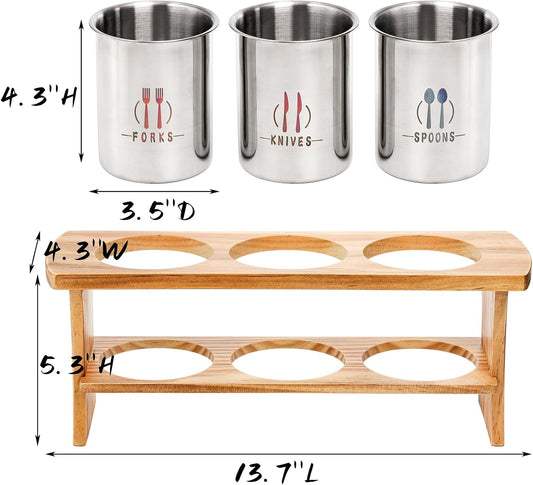 Lyellfe Silverware Holder for Countertop, Stainless Steel