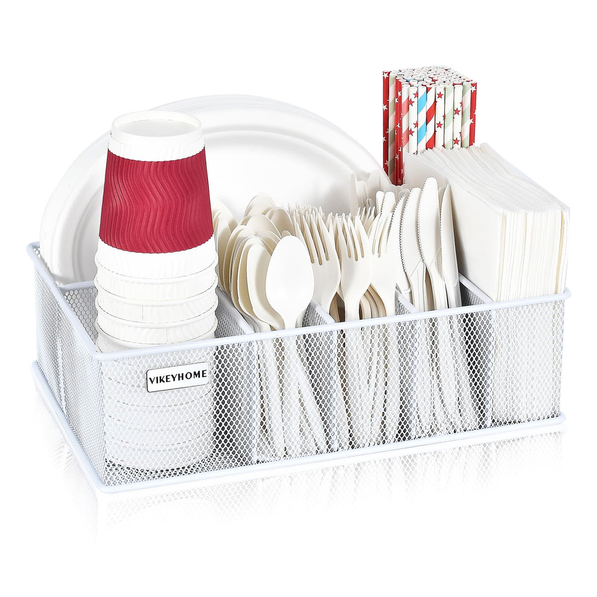 Paper Plate Organizer for Countertop, Black