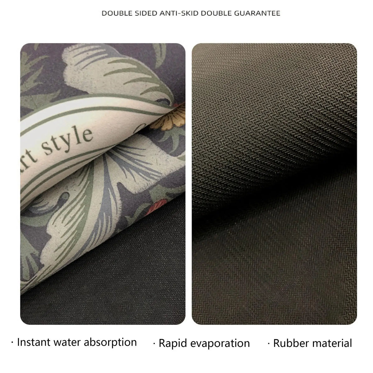 Floral Pattern Kitchen Countertop Mat, 1 Count Non-slip Water Absorbent Coffee Machine Mat, Household Table Mat for Home Kitchen Canteen Dining Room, Kitchen Decorative Placemat