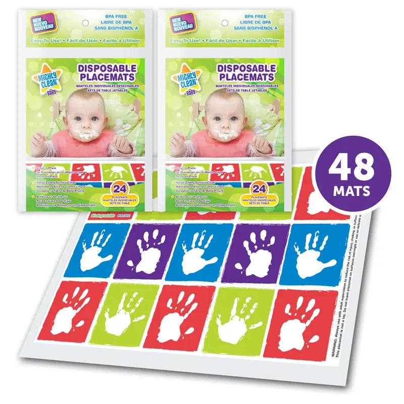 Mighty Clean Baby Disposable Placemat - Super Sticky Toddler and Infant Mat for Feeding on The Go