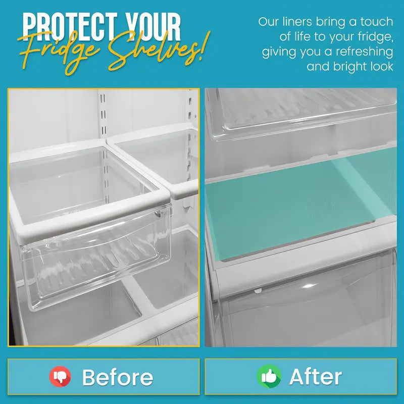 LMMAKE 4PCS Fridge & Drawer Storage Mats Heat-Resistant EVA Plastic Washable Patterned Design Multi-Purpose for Cabinets Fridge & Kitchen Durable Plastic Mats with Feature Easy to Clean Protect Surfaces from Spills Stains & Scratches Coasters Blue