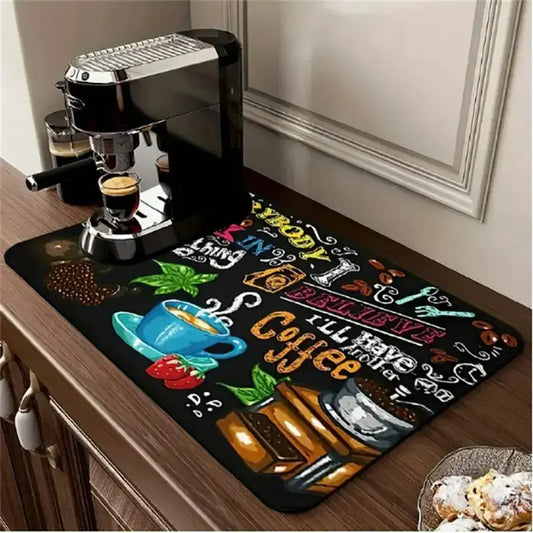 Coffee Machine Mat, 1 Count Non-slip Coffee Machine Placemat, Coffee Bar Mat, Coffee Machine  Kitchen Countertop Mat, Home Household Kitchen Accessories, Coffee Maker Mat, Coasters