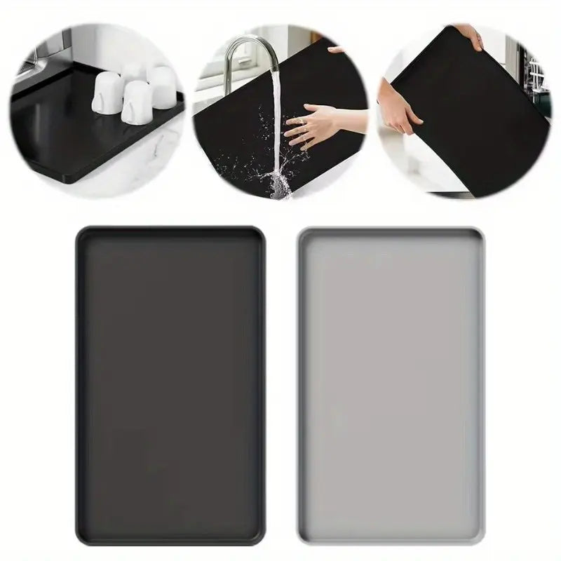Silicone Thermal Insulation Pad for Countertops, Heat-Resistant Coffee Machine Pot Holder, Waterproof Kitchen Counter Protector, Silicone Mat