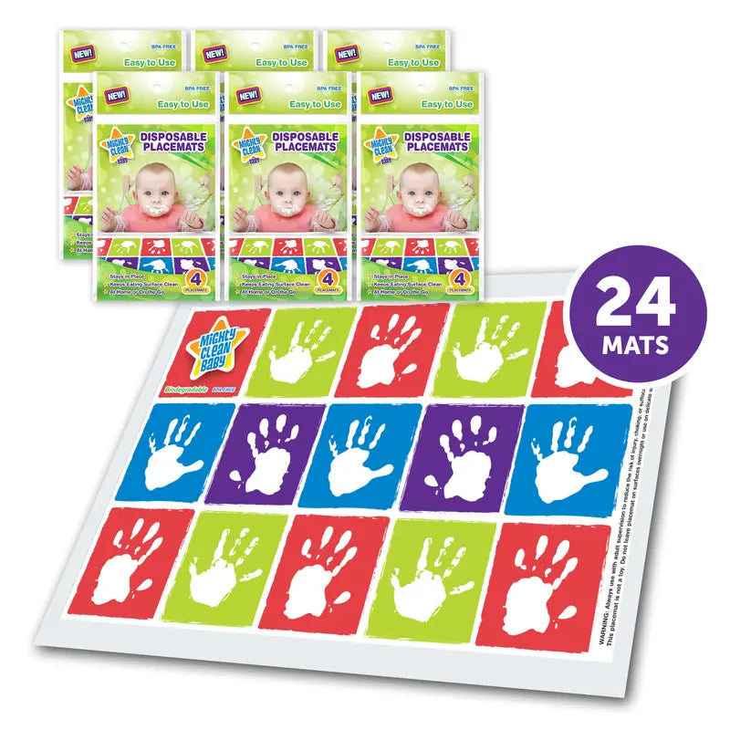 Mighty Clean Baby Disposable Placemat - Super Sticky Toddler and Infant Mat for Feeding on The Go