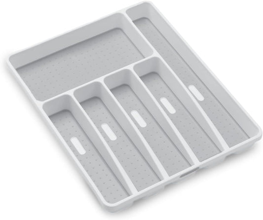 madesmart Classic 6 Compartment Silverware Tray, White