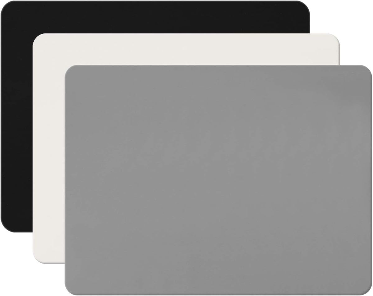 Gartful 3Pack Silicone Sheet for Crafts, Resin Jewelry Casting Molds Mat, Food Grade Silicone Placemat, Multipurpose Table Protector, Nonstick Nonskid Heat-Resistant, Black&Gray&Beige (15.7x11.8inch)