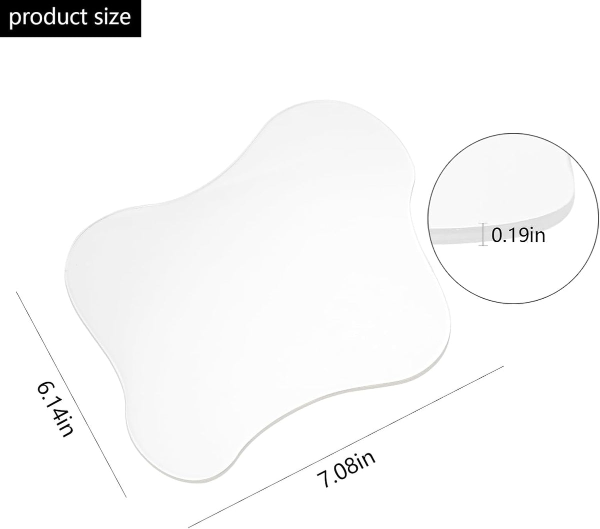 3 Pcs Acrylic Irregular Coasters Cloud Shape Cup Mats Transparent Cute Coaster for Tabletop Protection Home Decor for Coffee Table, Stone Tables, Desk, Kitchen, Office (Clear)