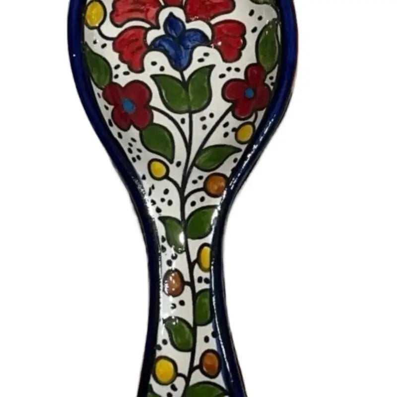 AlQuds Orchard Large 9-inch Spoon Rest Handcrafted in Al-Khalil Palestine Traditional Tableware Cutlery for Dining Enthusiasts