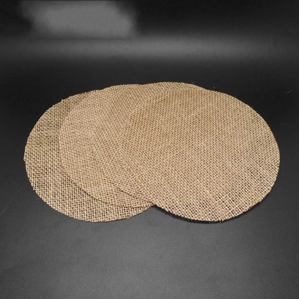 12Pcs Rustic Burlap Linen Doilies Mat Round Placemats Cup Mat Coaster Table Decorations for Wedding Holiday Home Party Dining Table, 6 Iinches