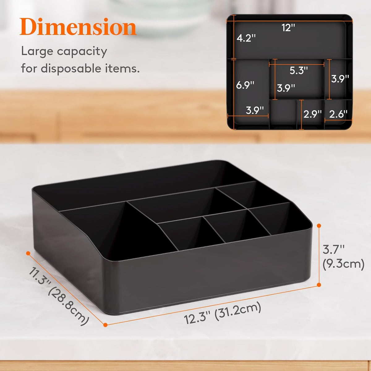 Lifewit Paper Plate Organizer Kitchen Countertop Party, Silverware Caddy