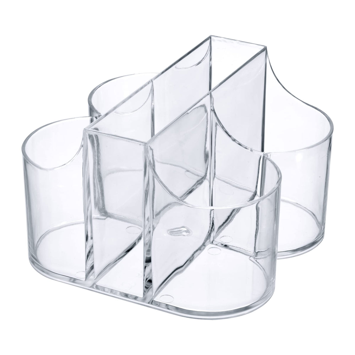 Lillian Tablesettings Cutlery Caddy Organizer 5 Compartment - Silverware Organizer & Napkin Holder - Clear, 1 Pack