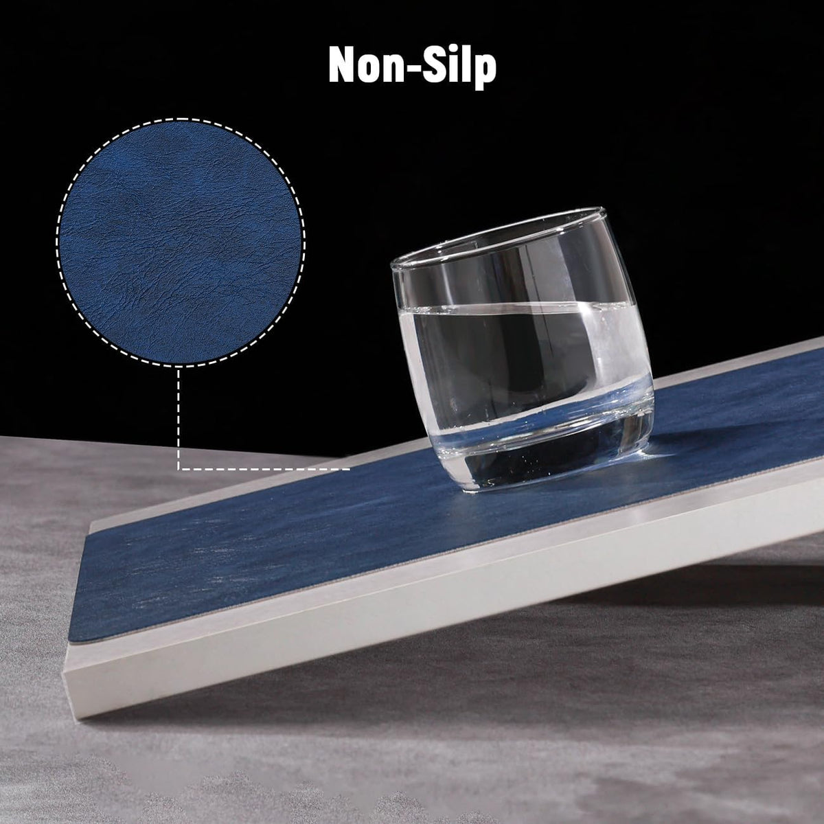 Vinyl Placemats Set of 6, Dual Sided Place Mats with Drink Coasters