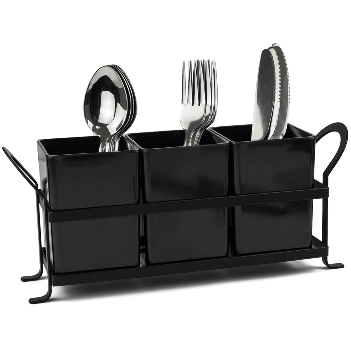 KAQAHIDO Utensil Caddy with Drain Holes, White