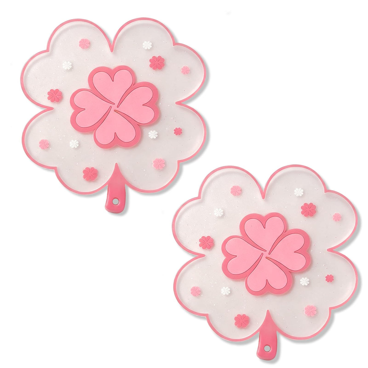 Sakura Coffee Cup Mat Kawaii Coaster 2PCS Cute Cherry Blossom PVC Home Tea Mug Pink Flower Pattern Anti-Skid Pot Bowl Pad Placemat for Desk Drink Table Decor Kawaii Accessories(Large)
