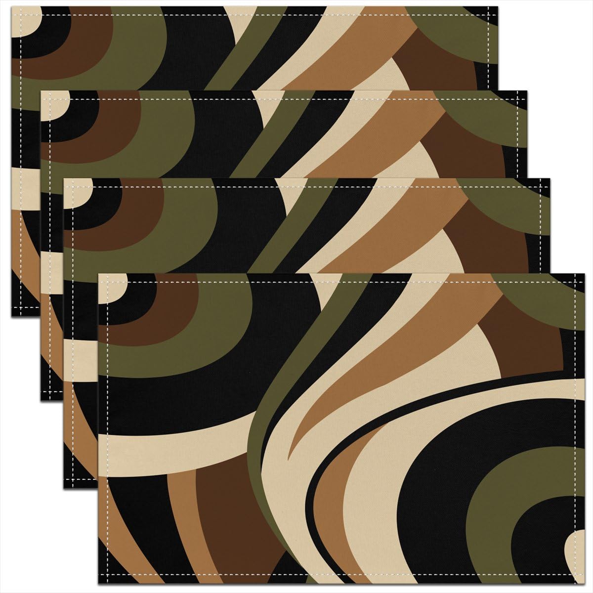 3D Abstract Design Place Mats Red Black Gray White Irregular Pattern Placemats for Teens Adults Men Modern Simple Style Kitchen Mats for Dining Table Set of 4 12x18 Inch