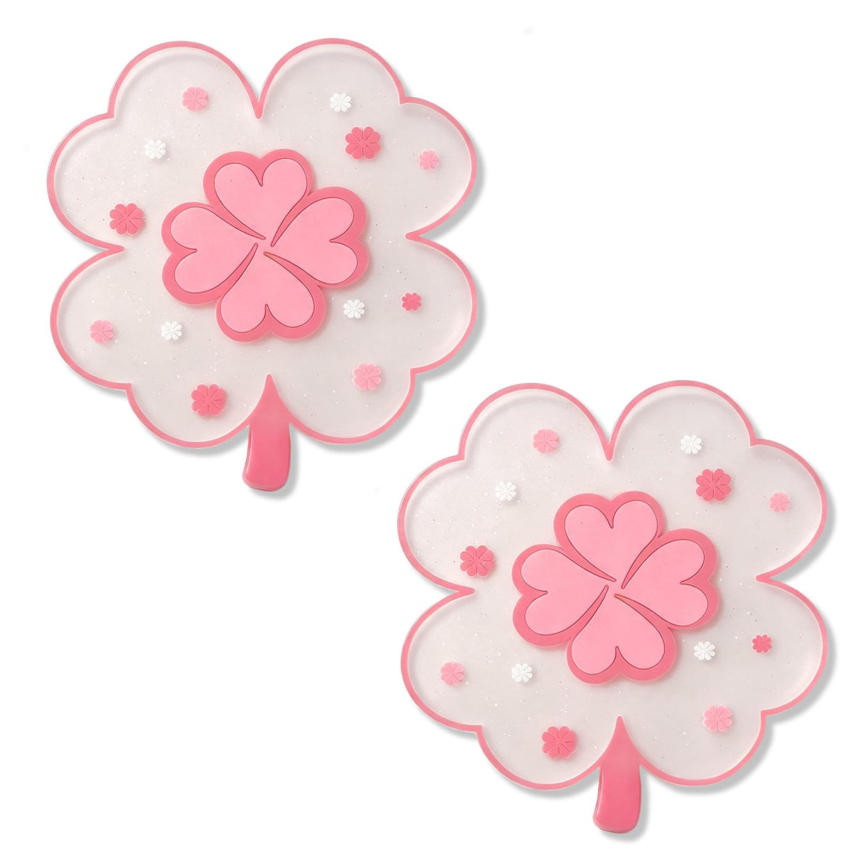 Sakura Coffee Cup Mat Kawaii Coaster 2PCS Cute Cherry Blossom PVC Home Tea Mug Pink Flower Pattern Anti-Skid Pot Bowl Pad Placemat for Desk Drink Table Decor Kawaii Accessories(Large)