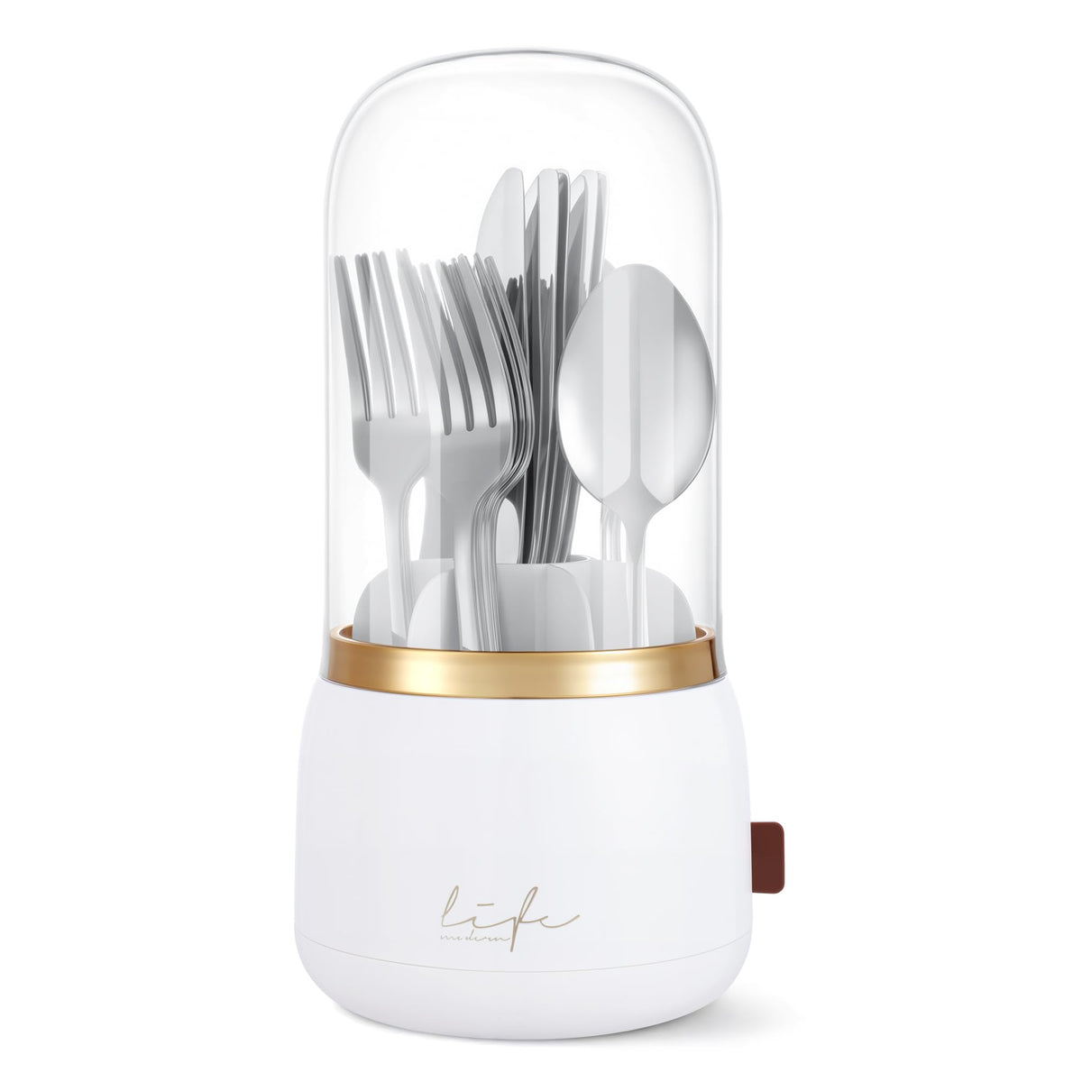 EXIN DECHEN Silverware Organizer with Lid,Silverware Holder,Utensil Holder