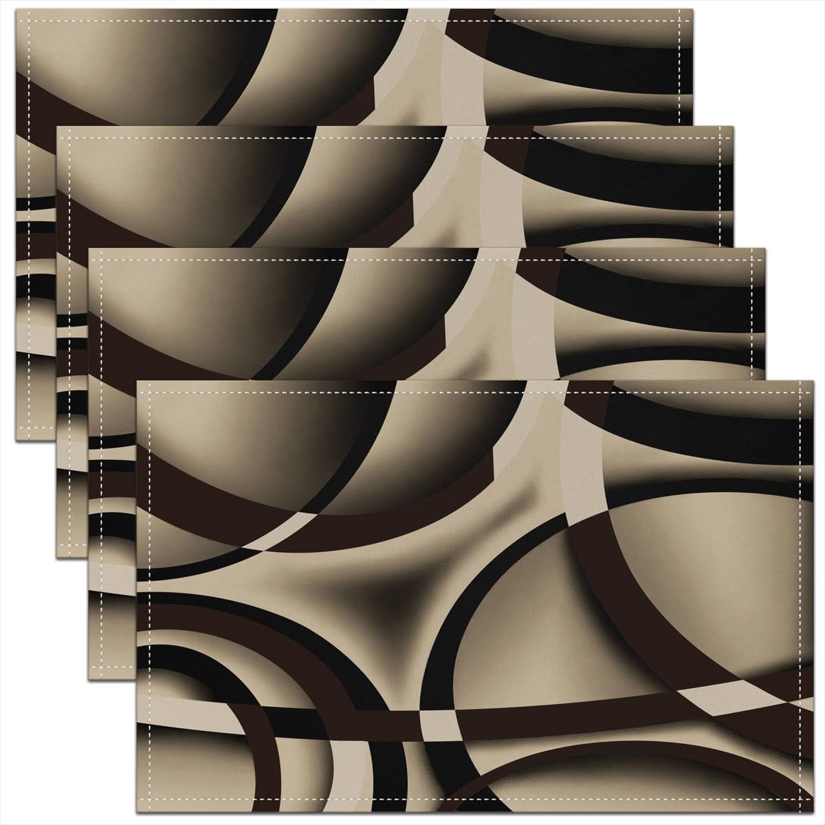 3D Abstract Design Place Mats Red Black Gray White Irregular Pattern Placemats for Teens Adults Men Modern Simple Style Kitchen Mats for Dining Table Set of 4 12x18 Inch