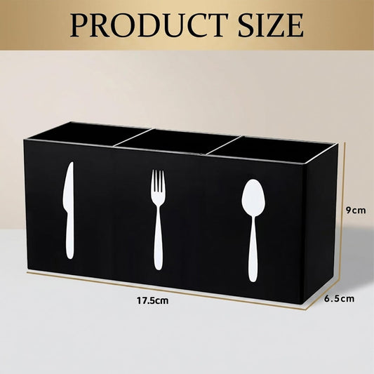 Cutlery Storage Organizer,Countertop Knife Spoon Fork Organizer Kitchen 3 Section Tableware Storage Box