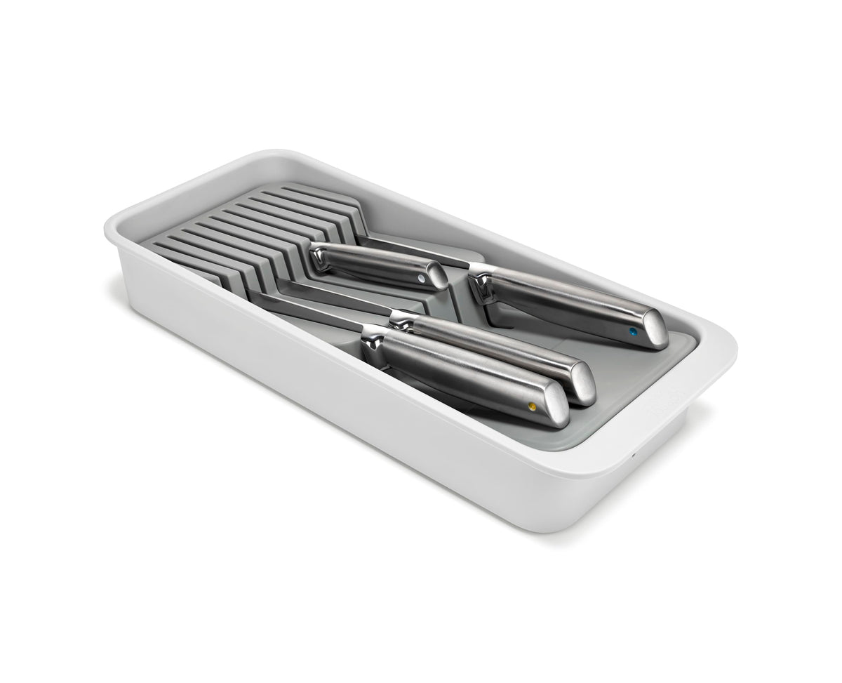 Joseph Joseph DrawerStore Knife Organizer, holds up to 9 knives, Kitchen Organization & Drawer Storage – Compact, Gray