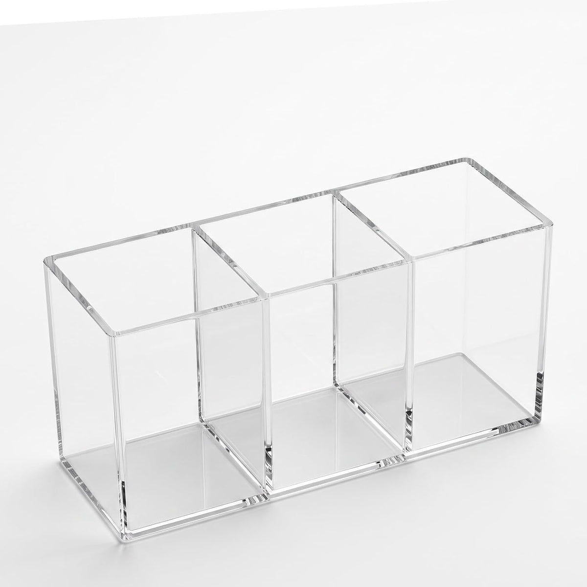 3 Section Utensil Holder for Party, Acrylic Clear Plastic Cutlery Organizer