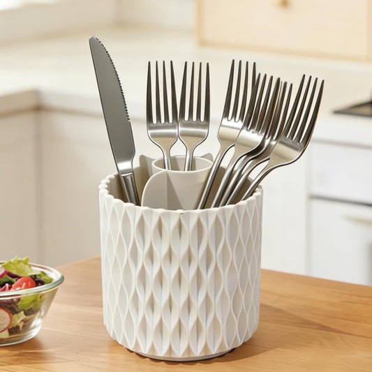 360° Rotating silverware holder for countertop with 4 Slots Utensil Holder