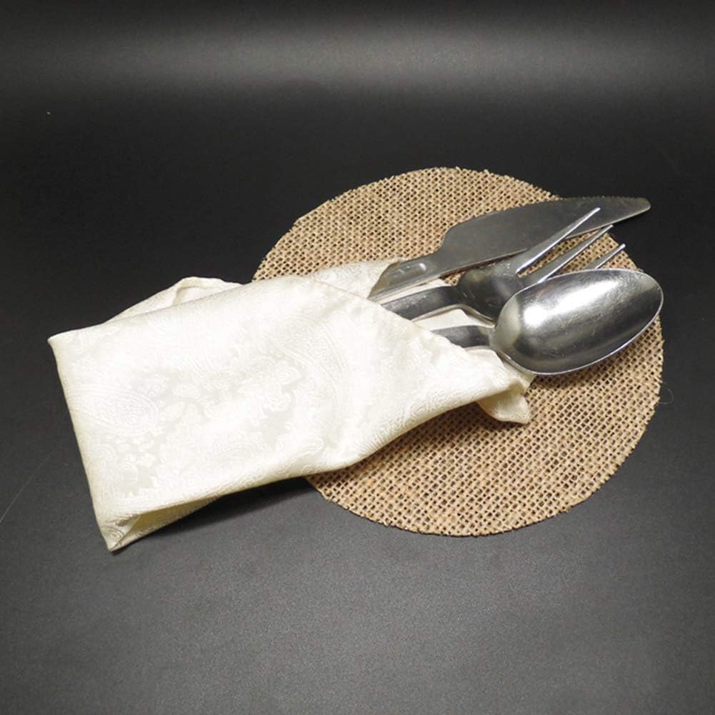 12Pcs Rustic Burlap Linen Doilies Mat Round Placemats Cup Mat Coaster Table Decorations for Wedding Holiday Home Party Dining Table, 6 Iinches