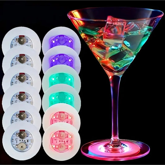 LED Light-Up Decorative Coasters, 10/20 Pack with 10 Colored Glowing Lights - Strobe Effect, Unisex Sports & Outdoor Event Supplies, Party Decor, Bachelorette Birthday Gift