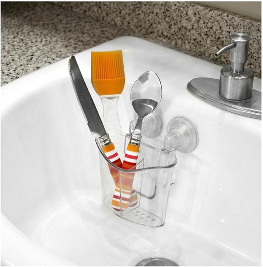 Better Houseware in-Sink Cutlery Holder, Large, Clear