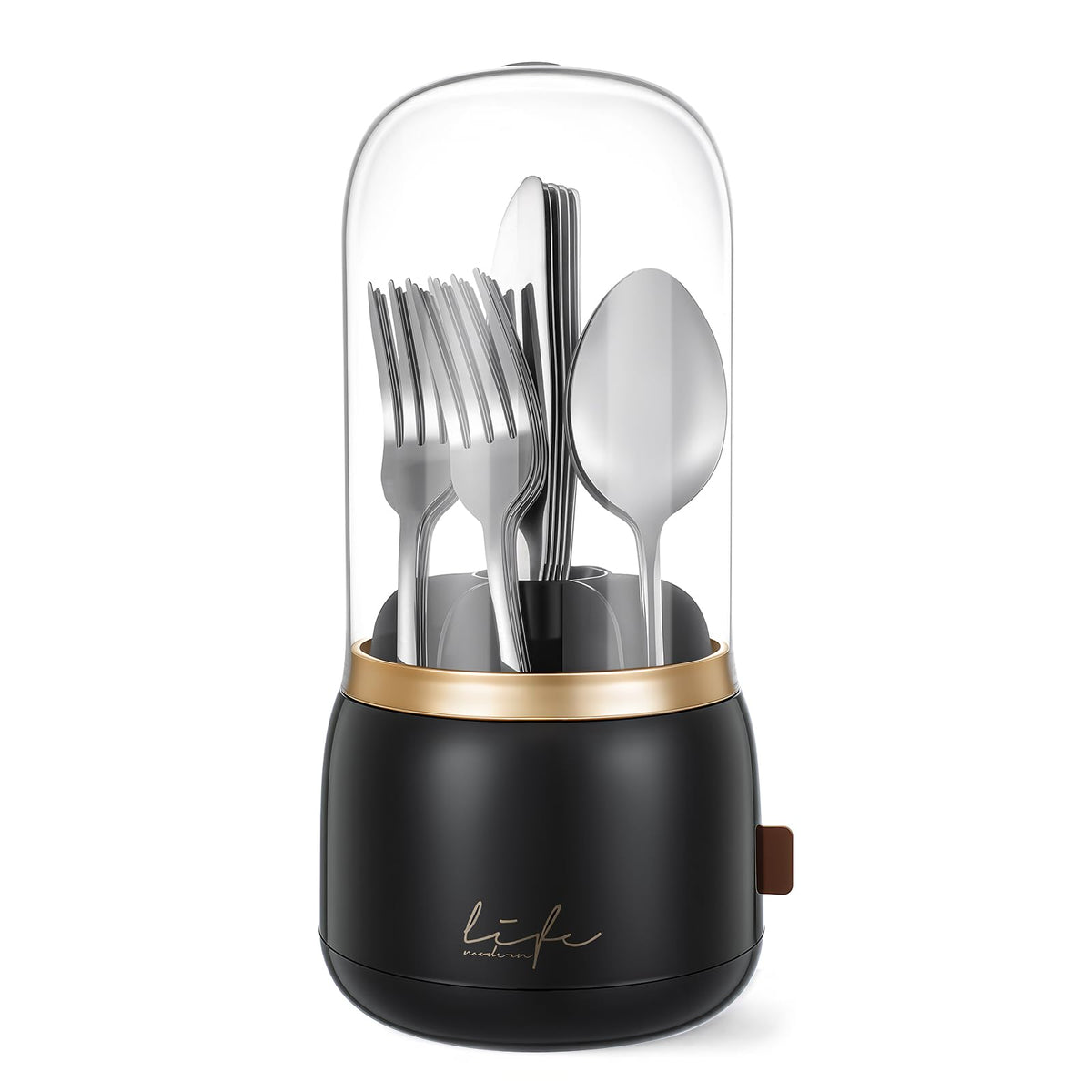 EXIN DECHEN Silverware Organizer with Lid,Silverware Holder,Utensil Holder