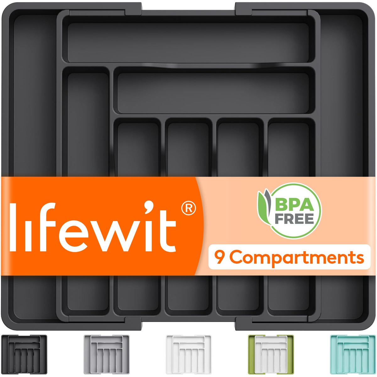Lifewit Silverware Organizer for Drawer, Expandable Utensil Tray