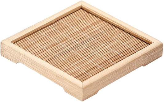 Cabilock Bamboo Coaster, 1 Pc Japanese Style Wooden Cup Mat for Coffee, Tea, Wine Cups, Kitchen Table and Dining Desk Protection