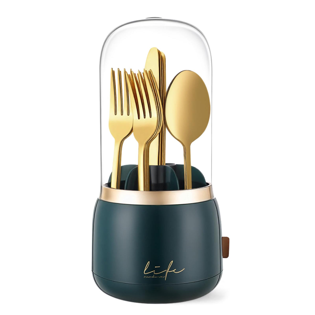 EXIN DECHEN Silverware Organizer with Lid,Silverware Holder,Utensil Holder