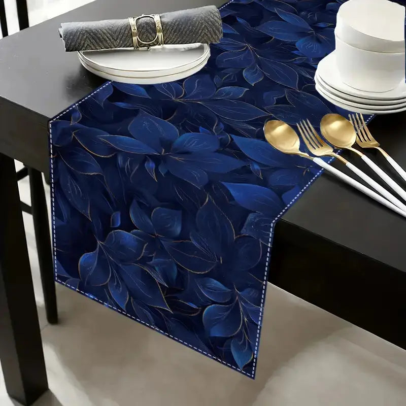 5-piece/7-piece table flag placemat set, Dining table mats, Household placemat, Table Placemats, blue design, home decoration, suitable for indoor and outdoor gatherings, farmhouse style, casual dining, textured placemat, washable, essential for parties