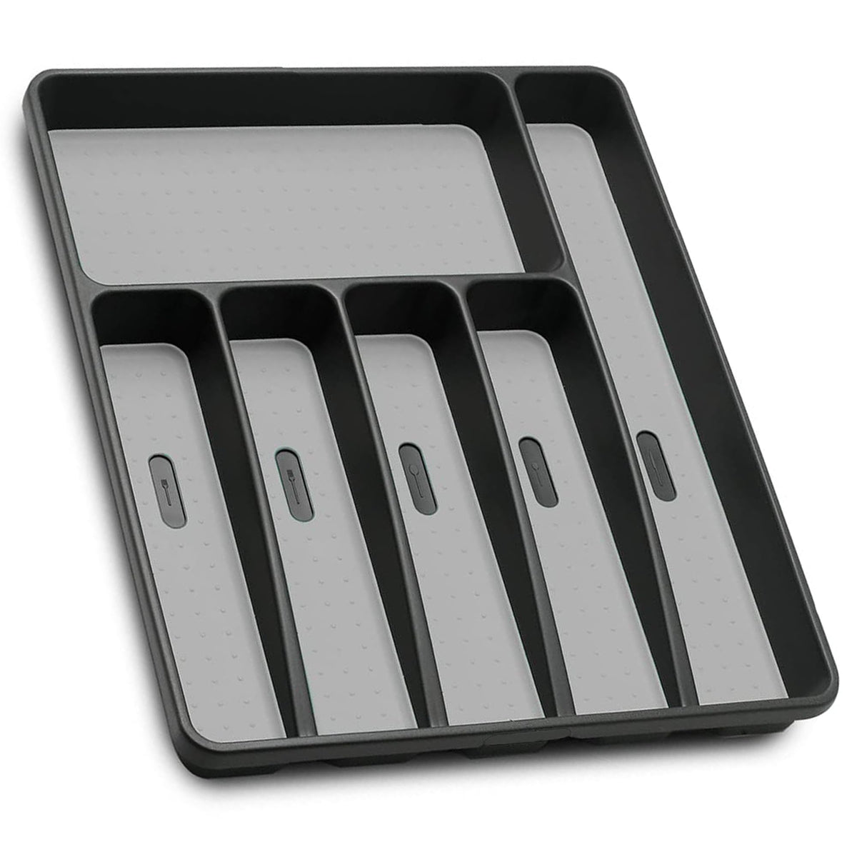 Loyareal Silverware Organizer Utenisl Organizer Holder Kitchen Drawer Organizer Plastic Silverware Tray for Drawer Flatware Organizer 5 Compartment White