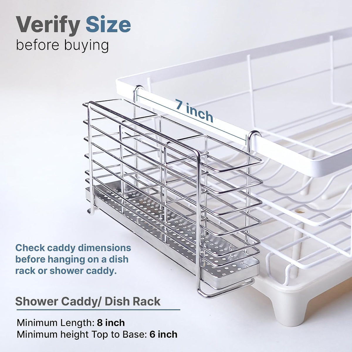 KESOL 304 Stainless Steel Utensil Holder Drying Rack with Hooks, 2x8.7x5