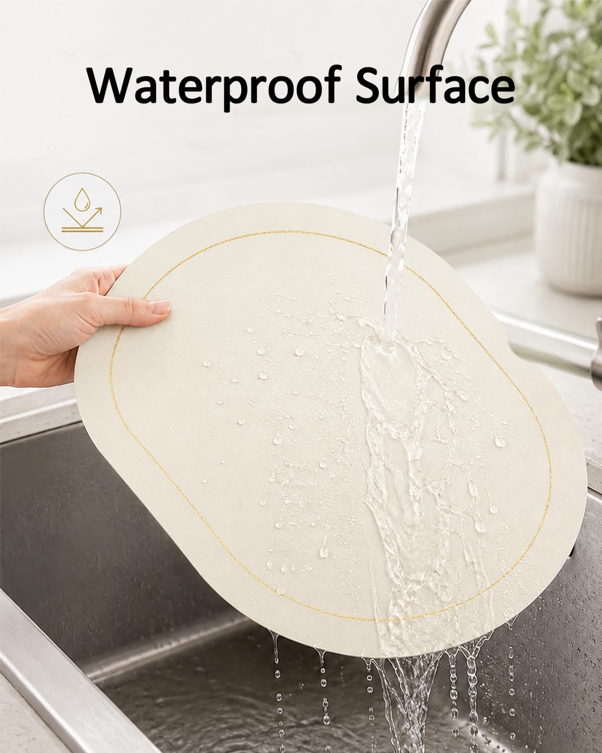 Placemats Set of 4, 12x17 Inch Wipeable Waterproof Heat-Resistant Place Mat