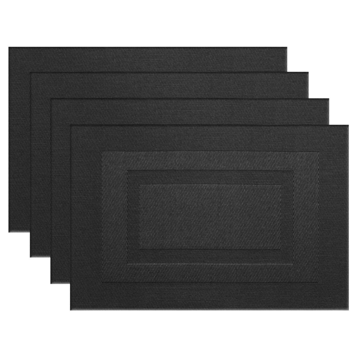 PIGCHCY Beige Placemats Set of 4 Vinyl PVC Durable Place Mats for Dining Table,Heat Resistant Non-Slip Woven Tabel Mats (18x12 inches, Beige)