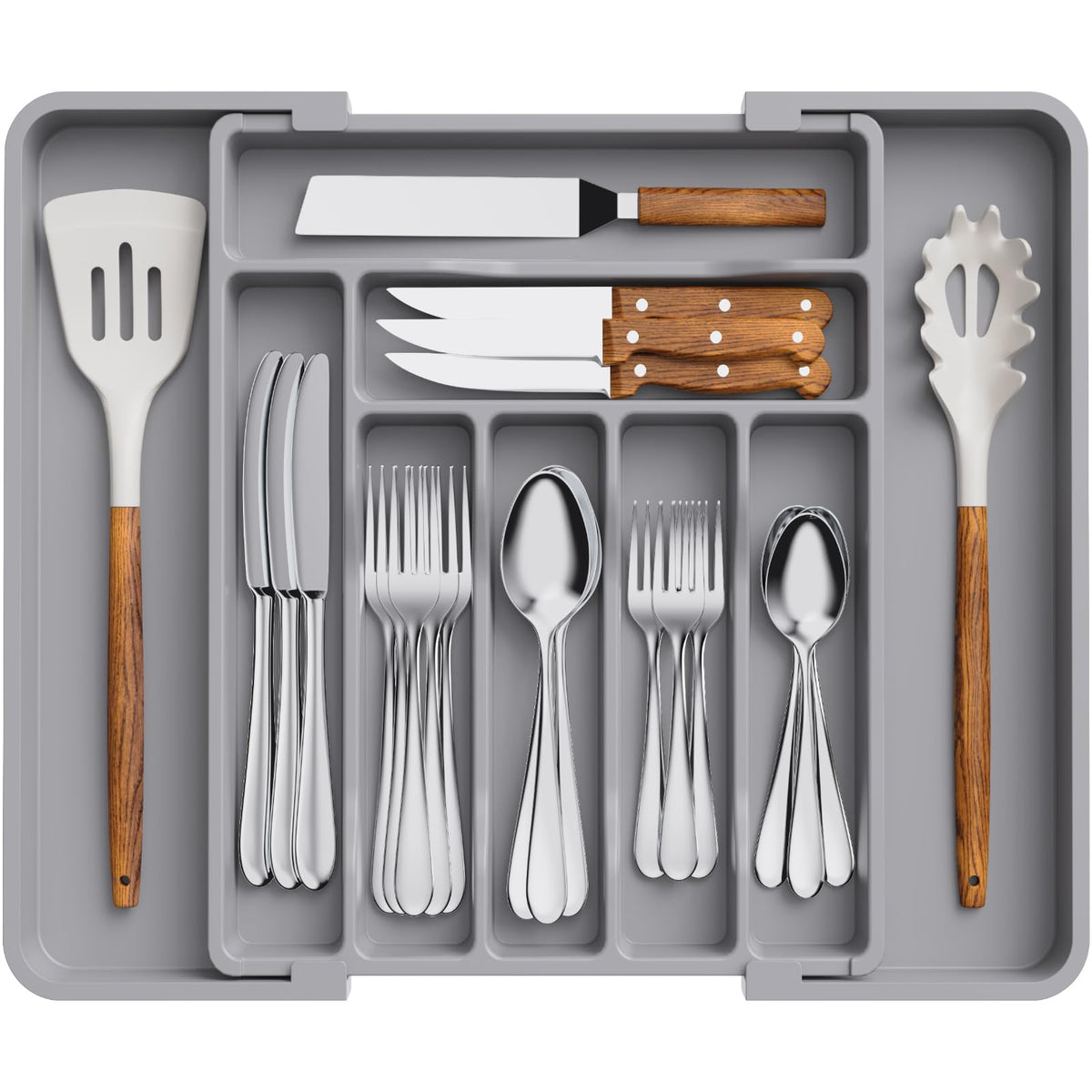 Lifewit Silverware Organizer for Drawer, Expandable Utensil Tray