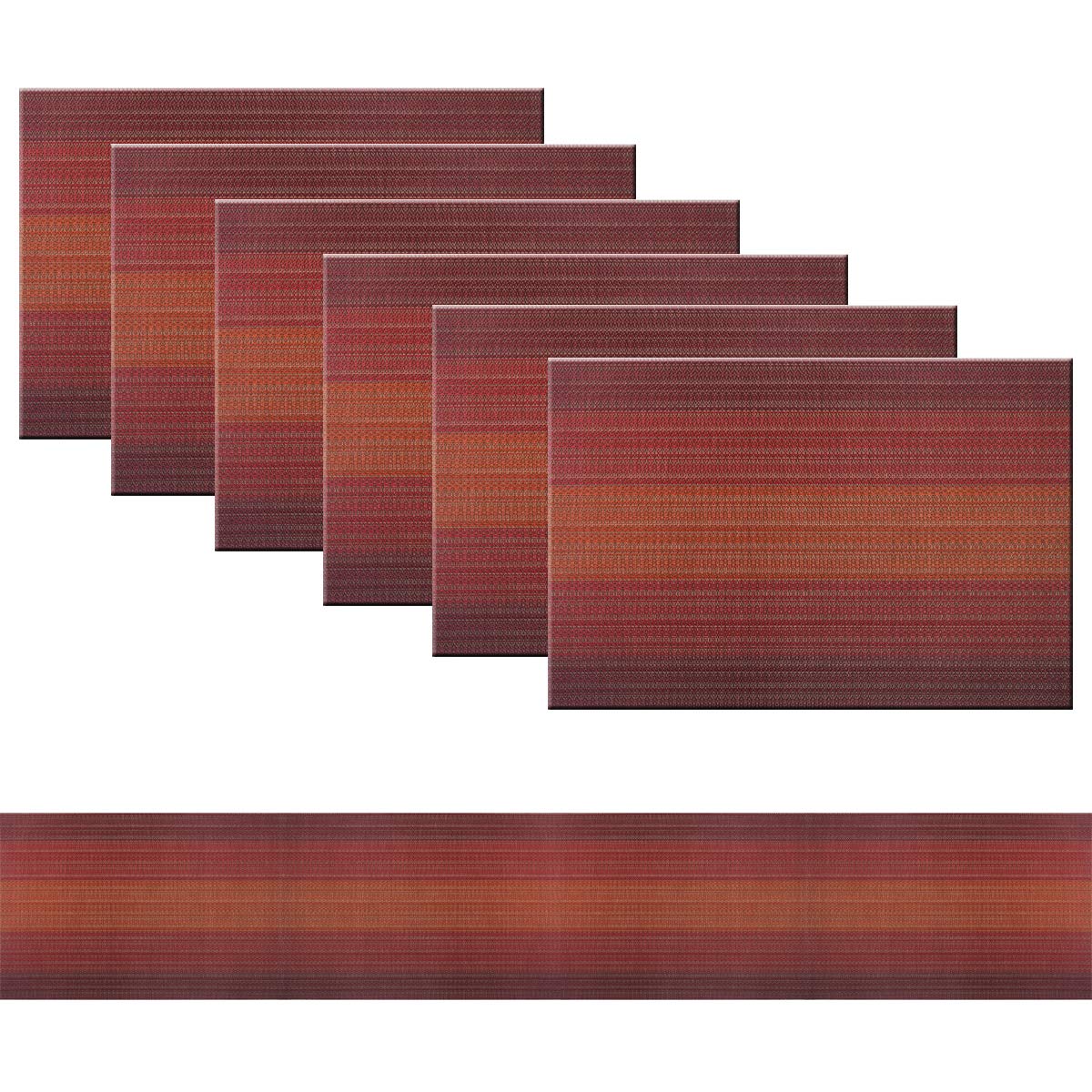 PIGCHCY Beige Placemats Set of 4 Vinyl PVC Durable Place Mats for Dining Table,Heat Resistant Non-Slip Woven Tabel Mats (18x12 inches, Beige)