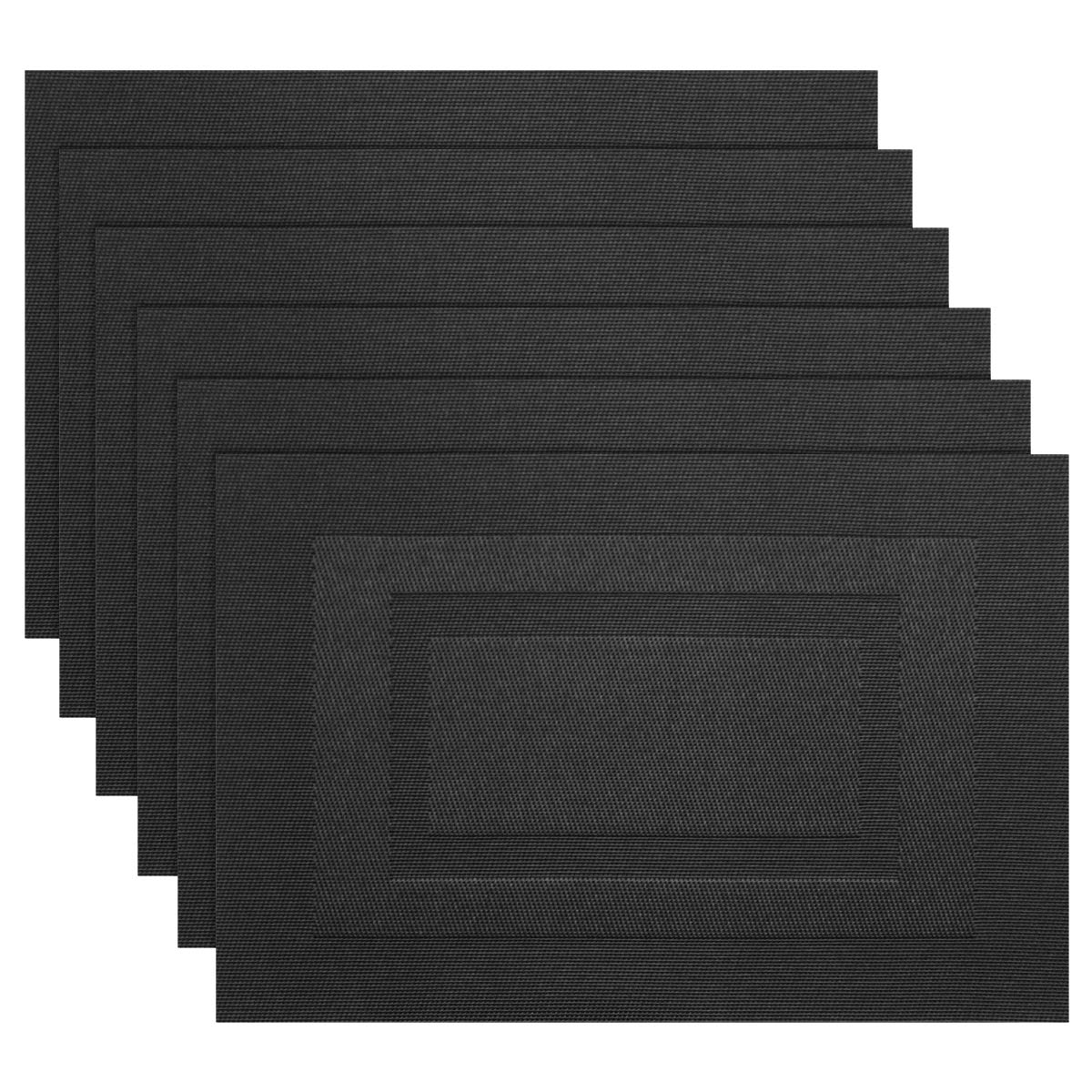 PIGCHCY Beige Placemats Set of 4 Vinyl PVC Durable Place Mats for Dining Table,Heat Resistant Non-Slip Woven Tabel Mats (18x12 inches, Beige)