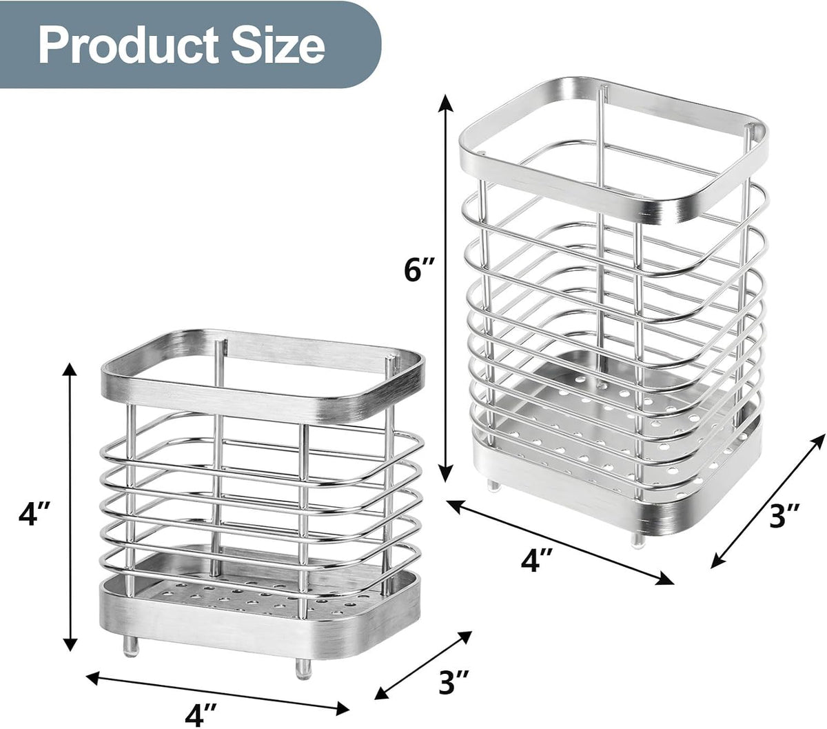 Utensil Holder, Stainless Steel Utensil Drying Rack for Kitchen Counter
