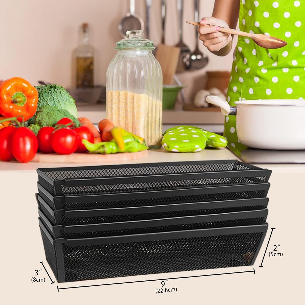 2PCS Utensil Drawer Organizer for Kitchen, Mesh silverware drawer organizer