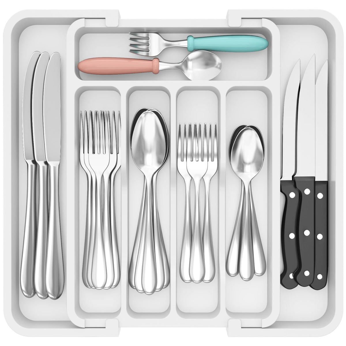 Lifewit Extra Large Silverware Drawer Organizer, Expandable Utensil Tray
